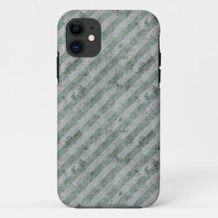 Green Grunge Diagonal Stripes iPhone 11 Case