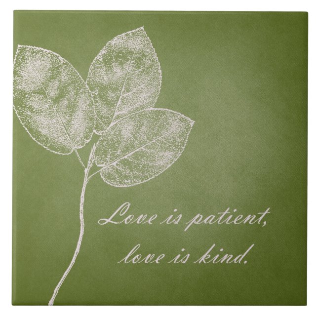 Green Grunge Leaves Tile (Front)