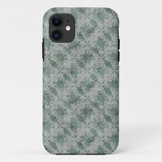 Green Grunge Mosaic Case-Mate iPhone Case (Back)