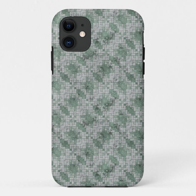 Green Grunge Mosaic Case-Mate iPhone Case (Back)