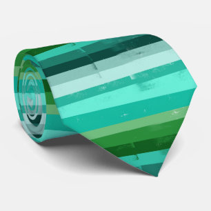 Green Grunge Striped Tie