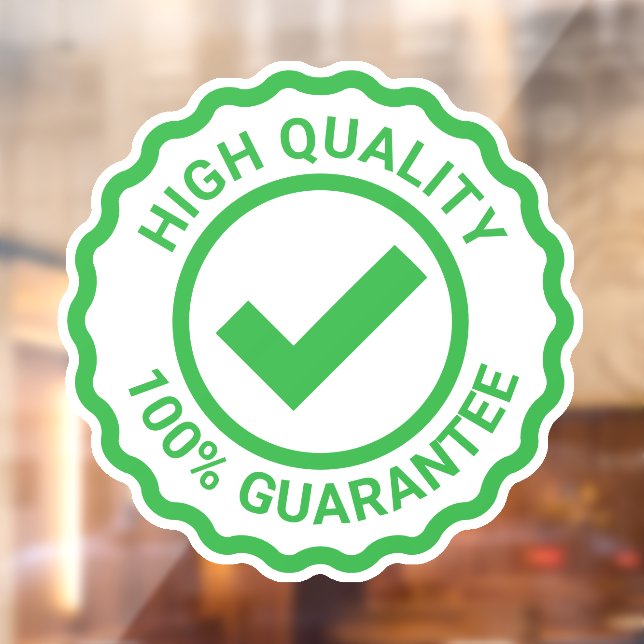 Green guarantee security window cling sign (Sheet 2)