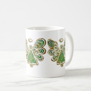 Green Guardian Angel Art Custom Coffee Mug Cup