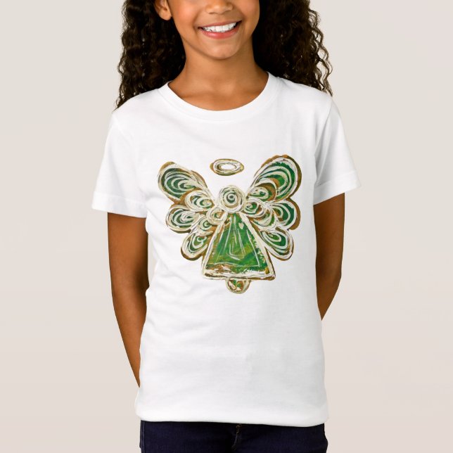 Green Guardian Angel Art Custom Holiday Shirt (Front)