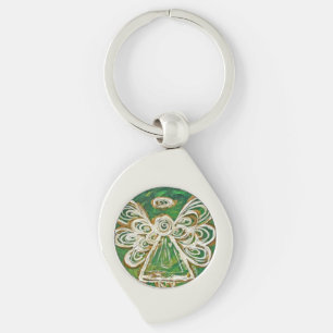 Green Guardian Angel Custom Keychains
