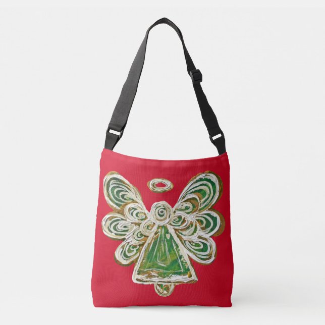 Green Guardian Angel Purse Holiday Cross Body Bags (Front)