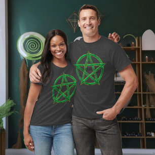 Green Guardian: The Malachite Pentagram T-Shirt