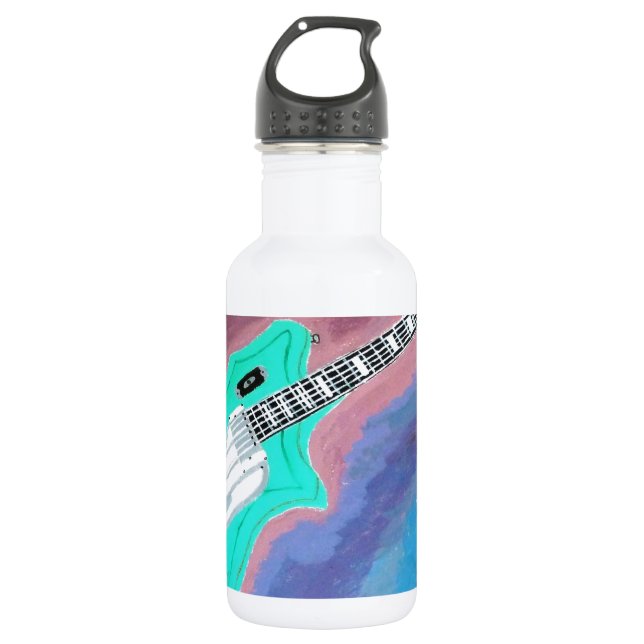 Green Guitar 532 Ml Water Bottle (Front)