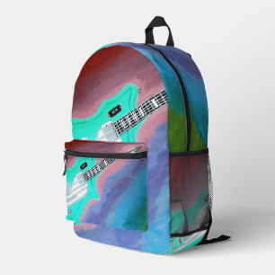 Green guitar backpack