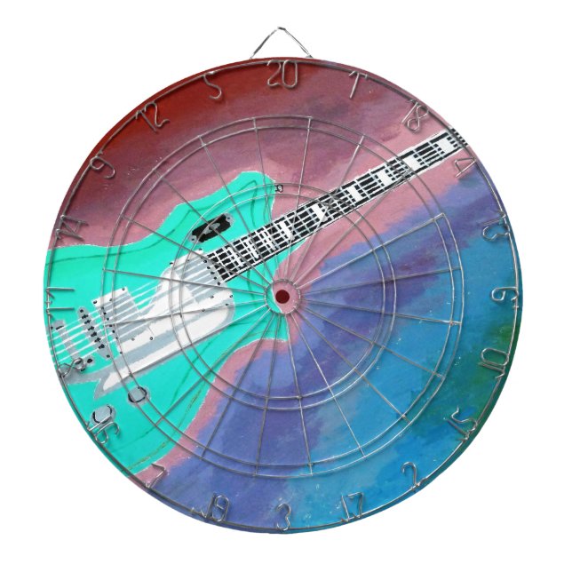 Green Guitar Dartboard (Front)