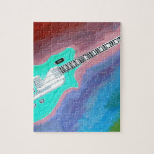 Green Guitar Jigsaw Puzzle