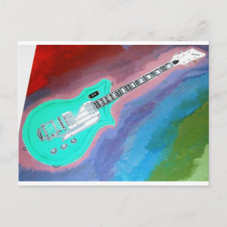 Green Guitar Postcard