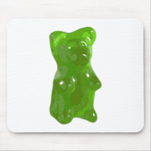 Green Gummy Bear Candy Mouse Pad
