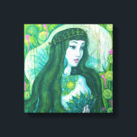 Green Hair Mermaid Underwater Fantasy Surreal Art Canvas Print<br><div class="desc">Beautiful dreamy mermaid with long green hair and huge emerald green lotus flower in her hand. Fish,  shells,  seaweeds and water bubbles on the background. Green,  white,  pink and light yellow colours. Fantasy / surreal art,  acrylic painting.
© Clipso-Callipso / Julia Khoroshikh 2015</div>