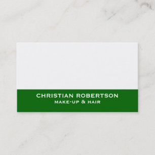 Green Hair Stylist Makeup Artist Business Card