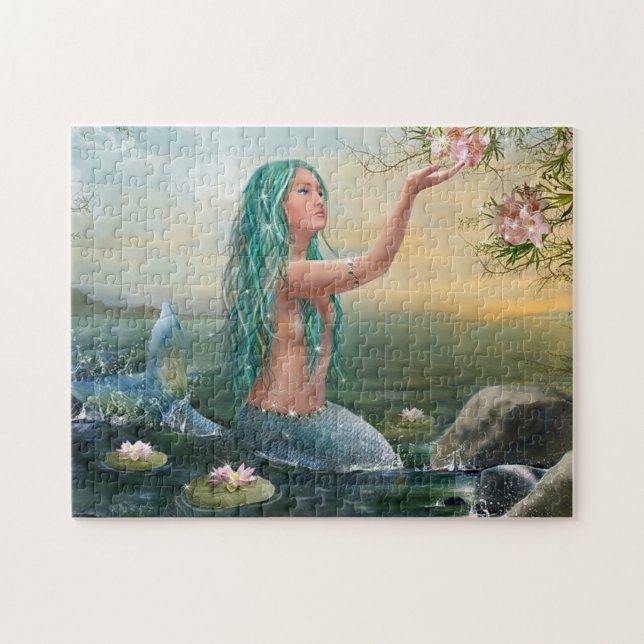 green haired mermaid jigsaw puzzle (Horizontal)