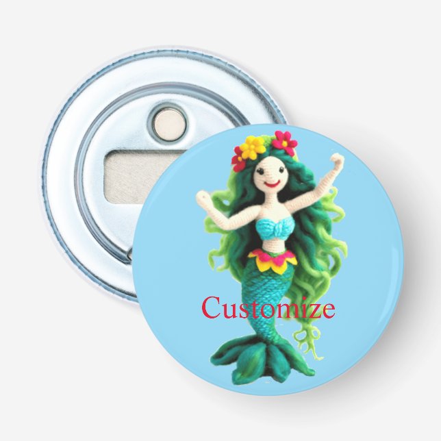 Green-haired Mermaid Thunder_Cove Bottle Opener (Front)