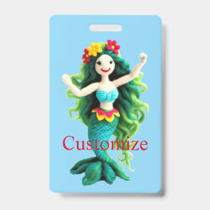 Green-haired Mermaid Thunder_Cove ID Badge