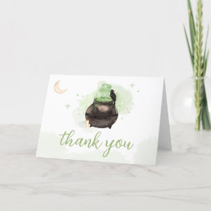 Green Halloween A Baby is Brewing Baby Shower Thank You Card