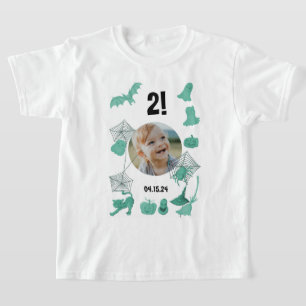 Green Halloween custom with photo, age & birthday T-Shirt