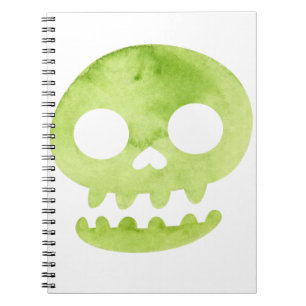 Green Halloween Skull Large Tote Bag Notebook