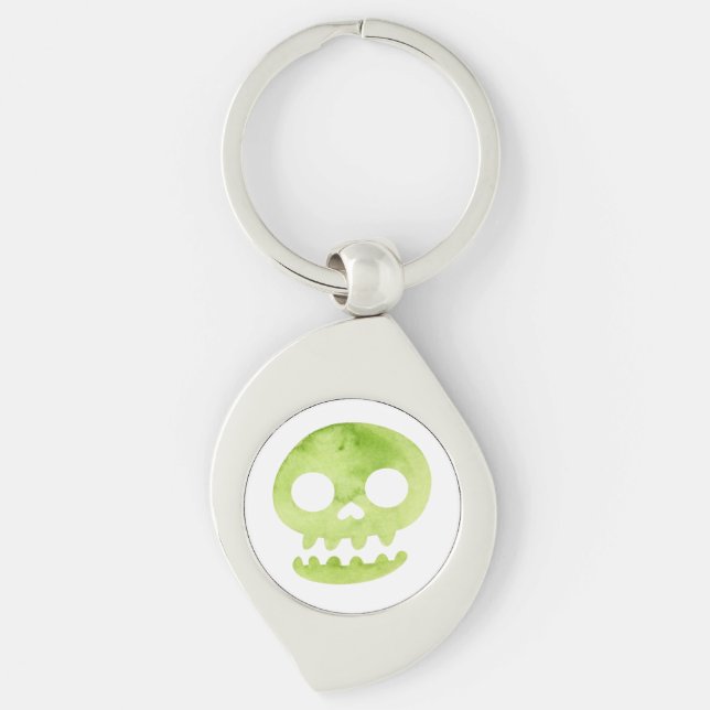 Green Halloween Skull Large Tote Bag Notebook Socc Key Ring (Front)