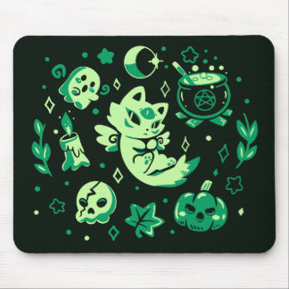 Green Halloween Vibes Mouse Pad