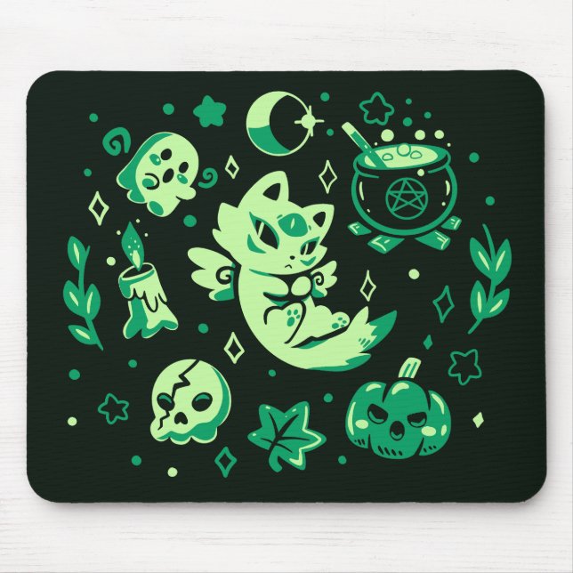 Green Halloween Vibes Mouse Pad (Front)