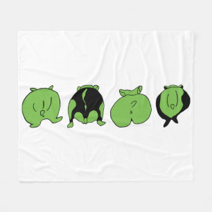 Green Hamster Butts Fleece Blanket