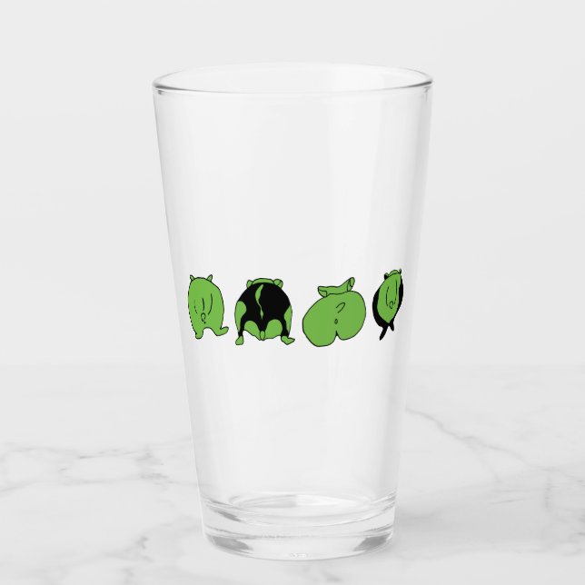 Green Hamster Butts Glass (Front)