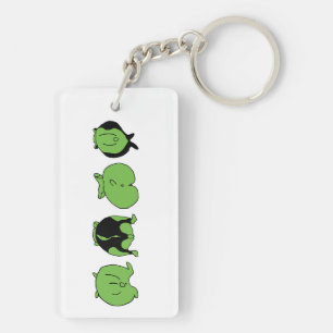 Green Hamster Butts Key Ring