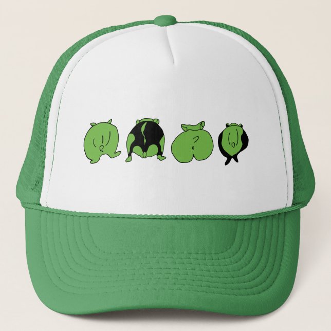 Green Hamster Butts Trucker Hat (Front)