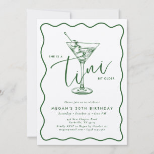 green Hand Drawn A Tini Bit Older 30’s Birthday  I Invitation