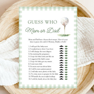 Green Hand Drawn Golf Guess Who Mum or Dad Game Invitation