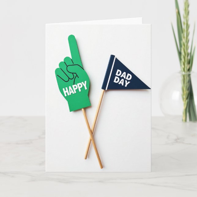 Green Hand Happy Fathers Day Card (Front)