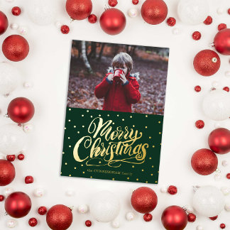Green Hand Lettered Merry Christmas