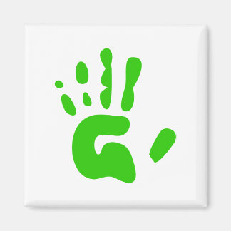 Green Hand Print Magnet