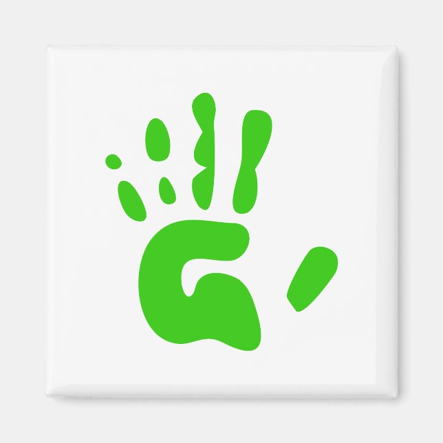 Green Hand Print Magnet (Front)