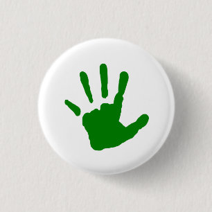 Green Handprint 3 Cm Round Badge