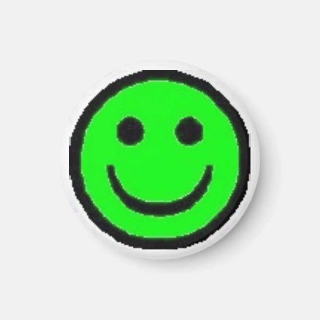 Green Happy Face Magnet (Front)