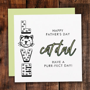 Green Happy Father's Day From The Cat Purrfect Card