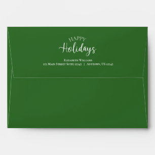 Green Happy Holidays Christmas Envelope