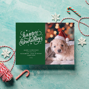 Green Happy Howlidays Christmas Holiday Card
