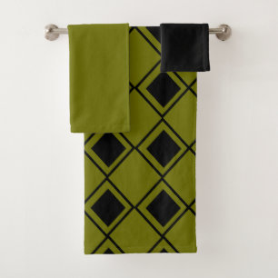 Green Harlequin  Bath Towel Set