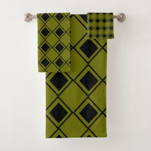 Green Harlequin Bath Towel Set