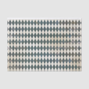 Green Harlequin Diamond Pattern Tissue Paper