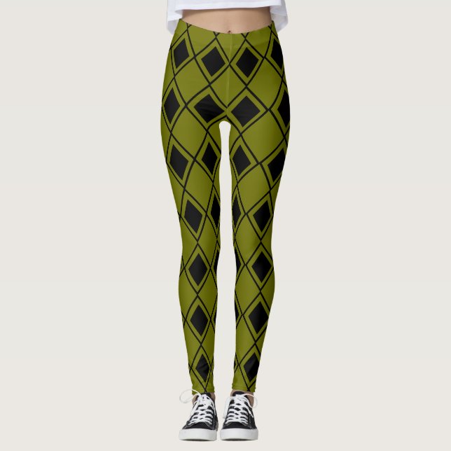 Green Harlequin  Leggings (Front)