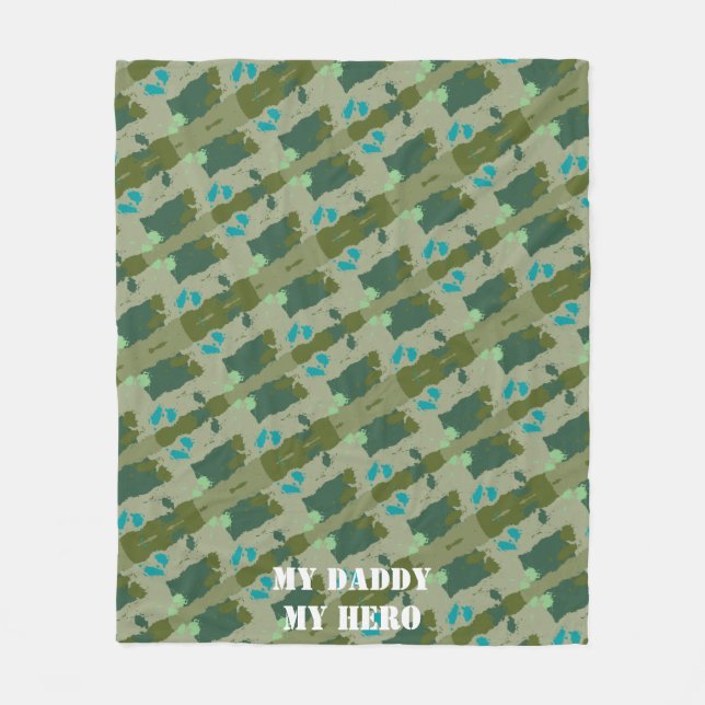 Green Harmony Abstract Pattern Fleece Blanket (Front)