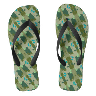Green Harmony Abstract Pattern Jandals
