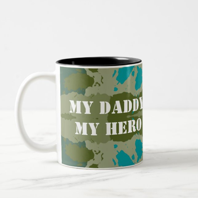 Green Harmony Abstract Pattern Two-Tone Coffee Mug (Left)